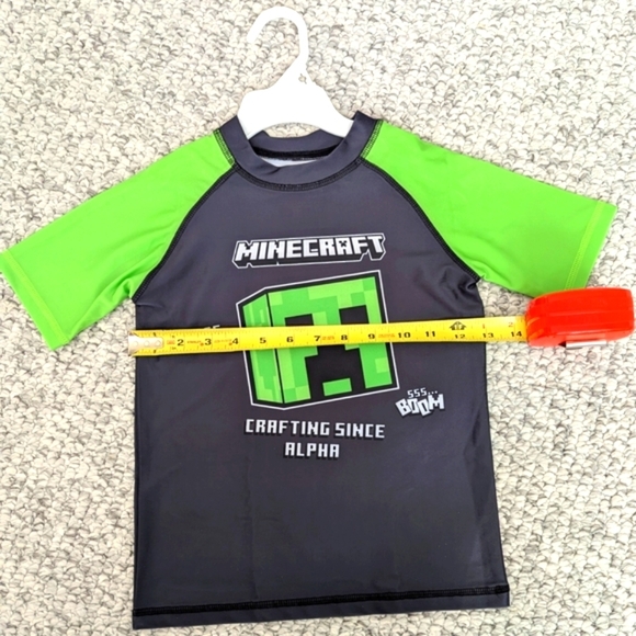 NWT Minecraft Kids (XS/4-5) UPF 50 Rashguard Beach Pool Sun Swim Shirt/Top - Picture 6 of 10